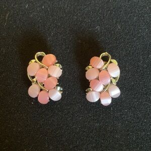 Vintage Pink Clip Earrings